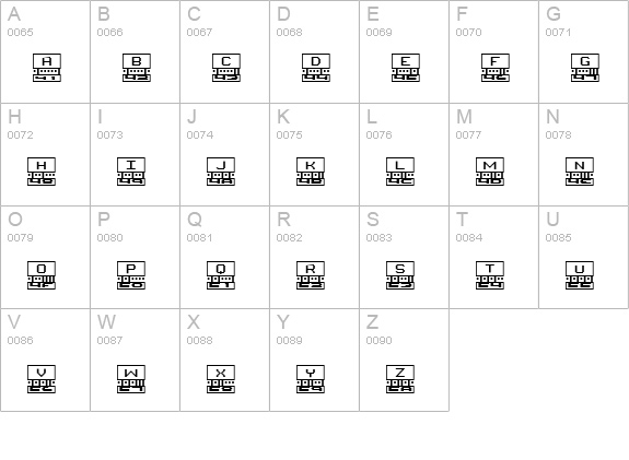 Binary BRK uppercase A-Z preview