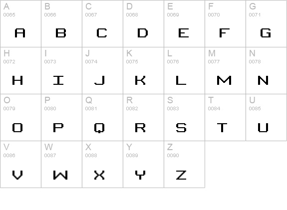 Binary CHR BRK uppercase A-Z preview
