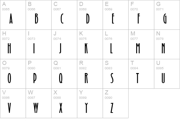 Binner Gothic uppercase A-Z preview
