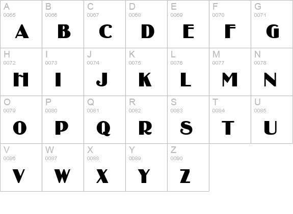 BinnerDEE uppercase A-Z preview