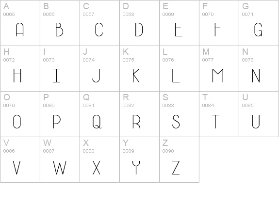 Bino Light uppercase A-Z preview
