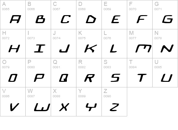Bionic Comic Expanded Italic uppercase A-Z preview