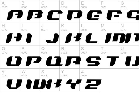 Bionic Kid Simple Slanted uppercase A-Z preview