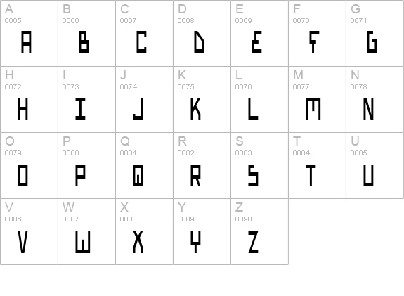 Bionic Type Condensed uppercase A-Z preview