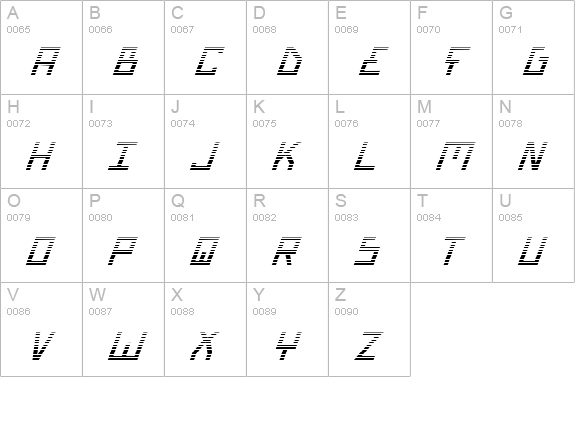 Bionic Type Grad Italic uppercase A-Z preview
