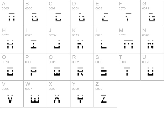 Bionic Type Gradient uppercase A-Z preview