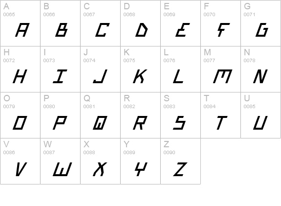 Bionic Type Italic uppercase A-Z preview