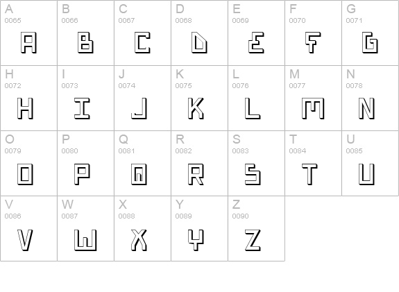 Bionic Type Shadow uppercase A-Z preview