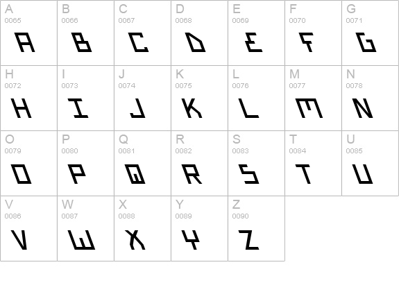 Bionic Type Slant uppercase A-Z preview