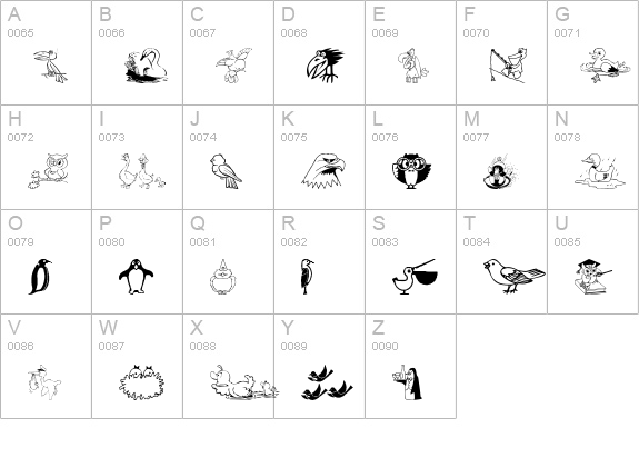 BirdArt uppercase A-Z preview