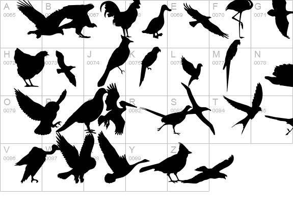 Birds of a Feather uppercase A-Z preview