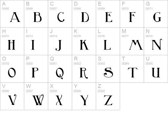 BirminghamBold uppercase A-Z preview