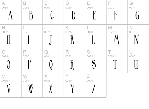 BirminghamElongated uppercase A-Z preview