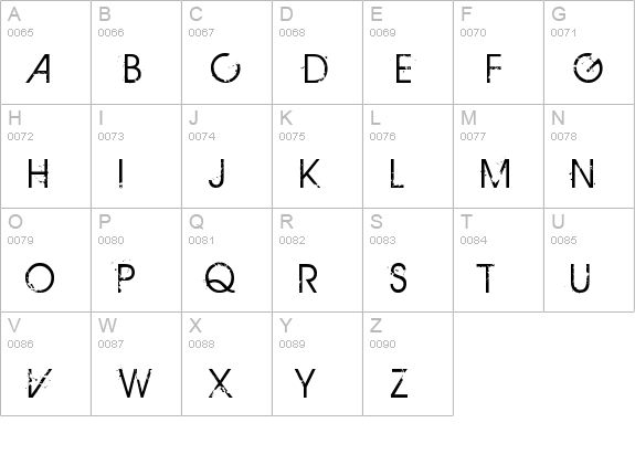 BIRTH OF A HERO uppercase A-Z preview