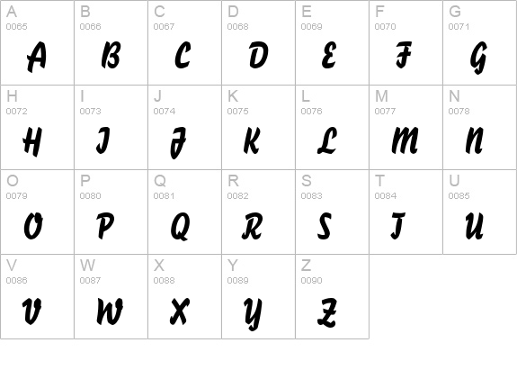 Bison BQ uppercase A-Z preview