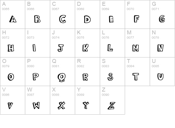 BistroBlock uppercase A-Z preview