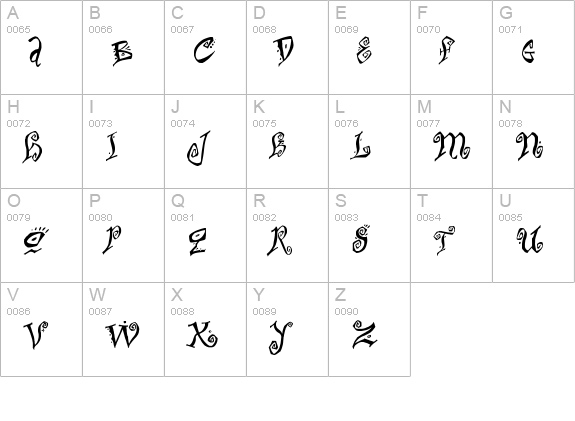 Bitchin uppercase A-Z preview