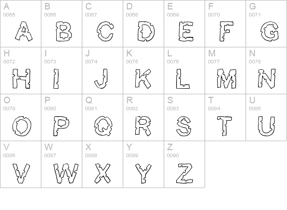 Bite me uppercase A-Z preview