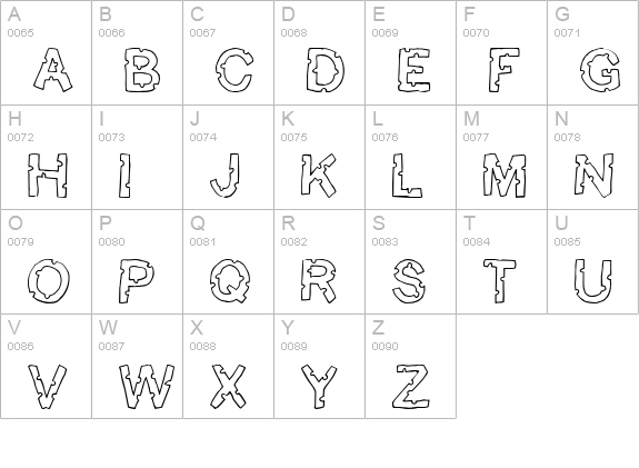 Bite me! uppercase A-Z preview