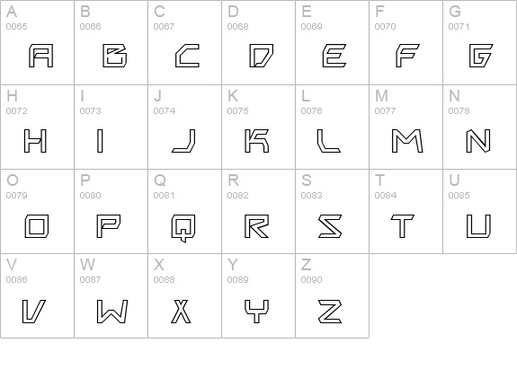Biting My Nails Outline uppercase A-Z preview