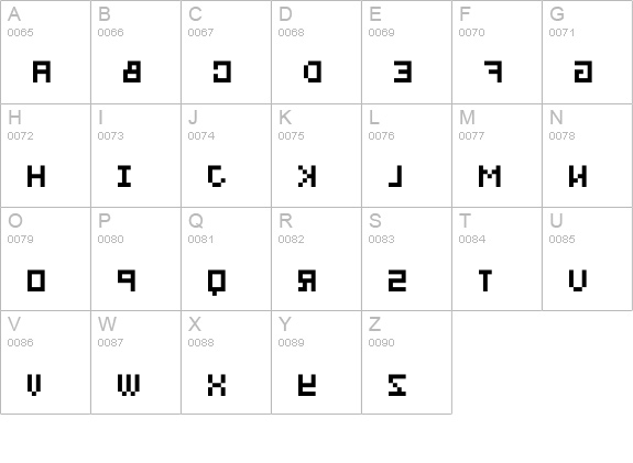 bitmirror uppercase A-Z preview