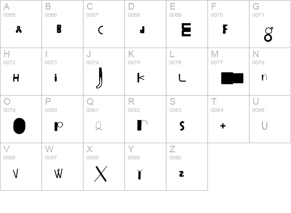 Bits uppercase A-Z preview