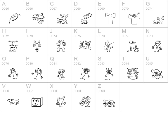 Bitsbats uppercase A-Z preview