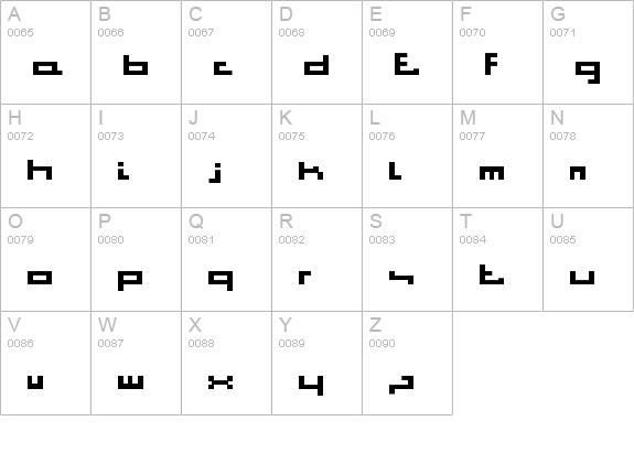 Bitstorm SQUARE uppercase A-Z preview