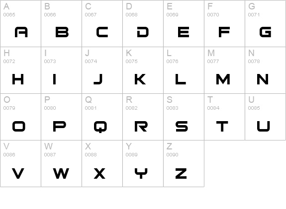 Bitsumishi uppercase A-Z preview