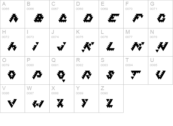 Bizar Loved Triangles uppercase A-Z preview
