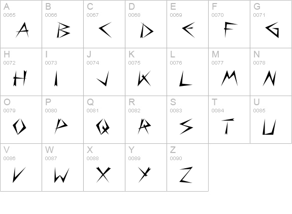 Bizarre uppercase A-Z preview