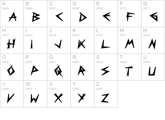 Bizarre Black uppercase A-Z preview