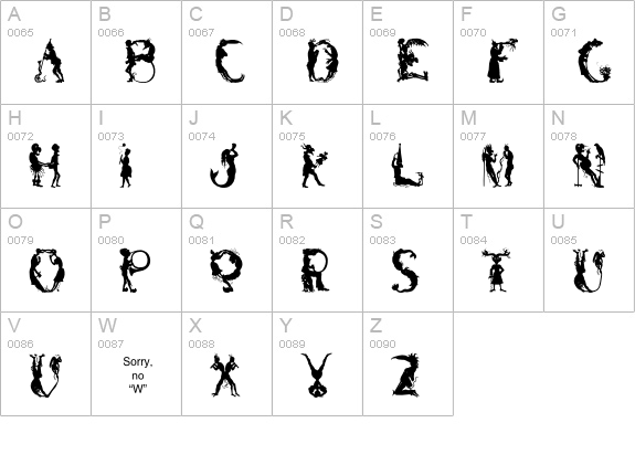 Bizarro uppercase A-Z preview