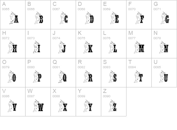 BJF Merman uppercase A-Z preview