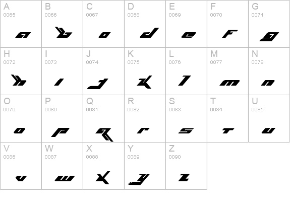 Bjork uppercase A-Z preview
