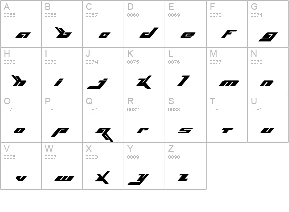 BjorkFont uppercase A-Z preview