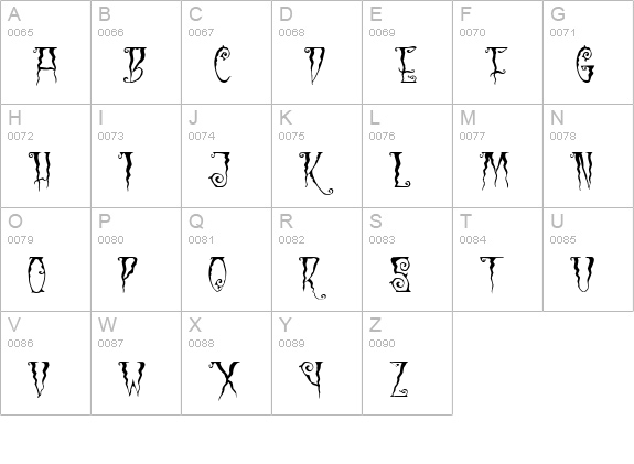 Black Cow uppercase A-Z preview