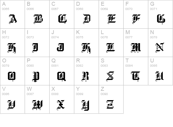 Black Forest Regular uppercase A-Z preview