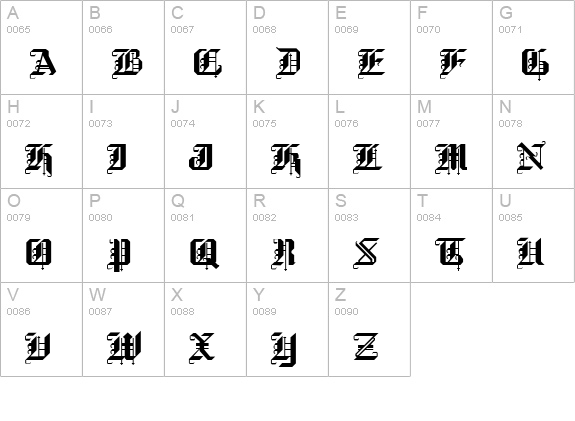Black Regular uppercase A-Z preview