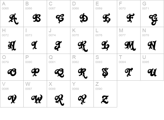 Black Rose uppercase A-Z preview