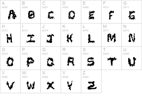 Black Shirt Slime Trail uppercase A-Z preview