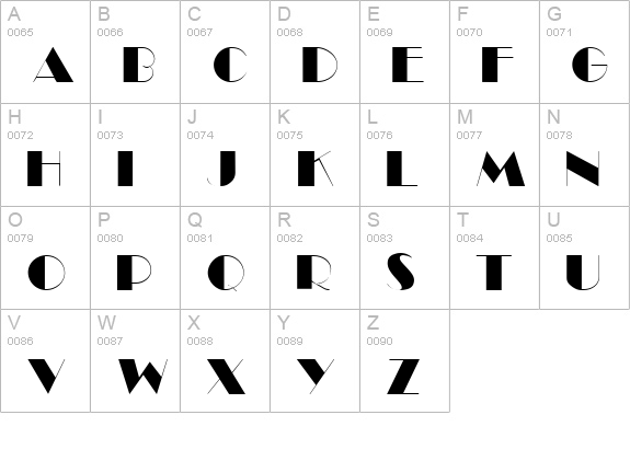 Black Tie Display SSi uppercase A-Z preview