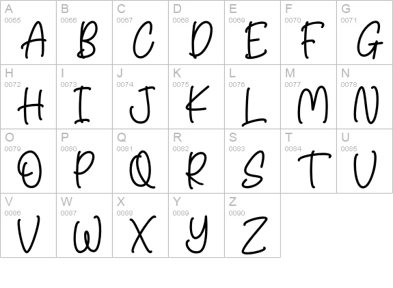 Blackberry uppercase A-Z preview
