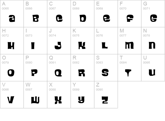 Blackcurrant-Squash uppercase A-Z preview