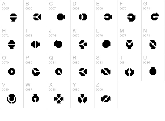 BlackFlag uppercase A-Z preview