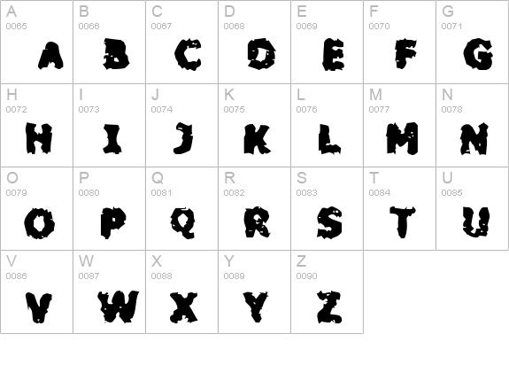 Blackfly Mambo uppercase A-Z preview