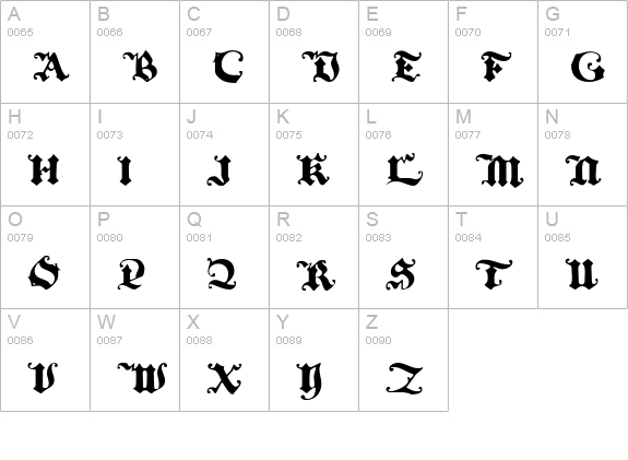 BlackInitialText uppercase A-Z preview