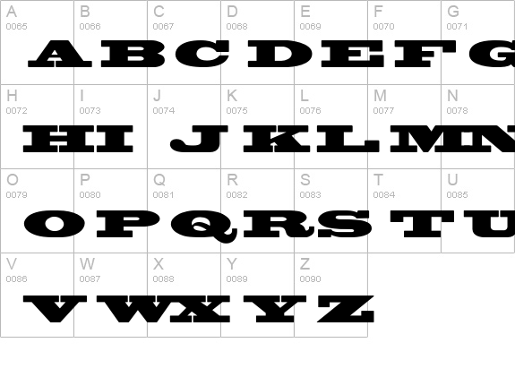 Blackoak uppercase A-Z preview