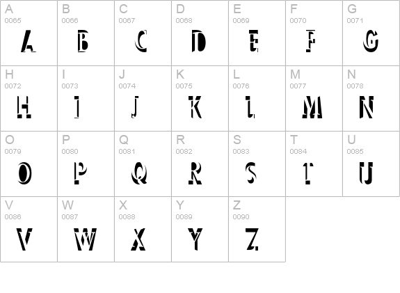 Blackout uppercase A-Z preview
