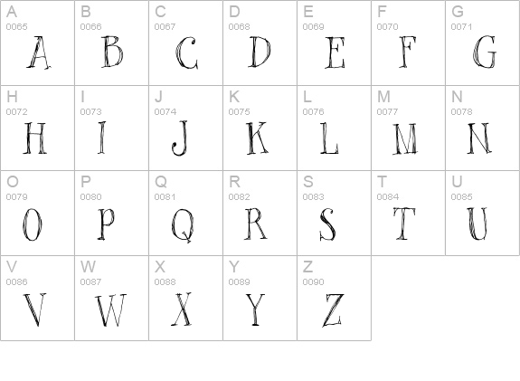 blackout serif uppercase A-Z preview